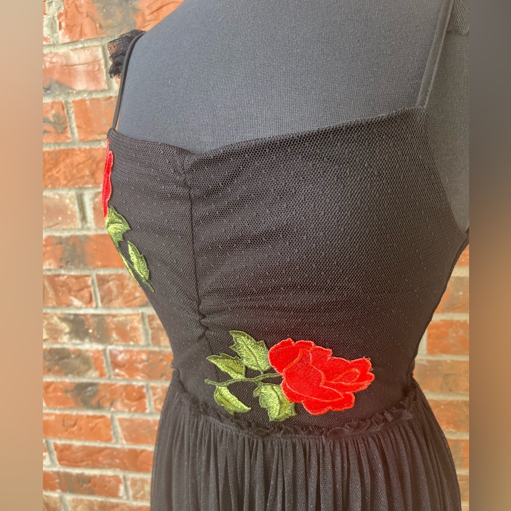 Honey and Rosie Rose Embroidered Long Dress - Picture 6 of 14